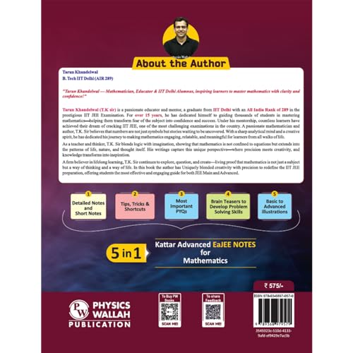 PW EaJEE Handwritten Notes For Mathematics Class 11 JEE Main & Advanced By Tarun Khandelwal (T.K. Sir) | Chapterwise and Topicwise Questions | Handpicked PYQs