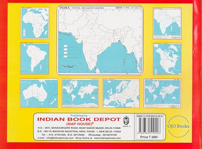 CUT AND DRAW BIG BOOK OF OUTLINE PRACTICE MAPS (100 ASSORTED MAPS) CONTAINS INDIA, WORLD AND CONTINENTS (English)
