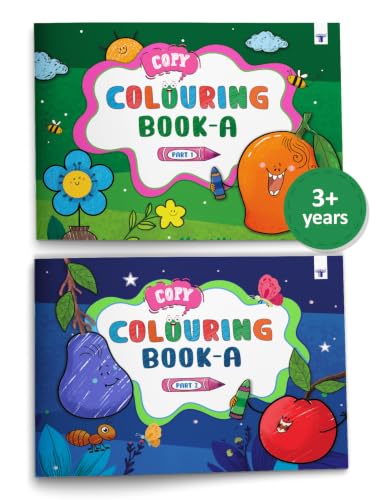 Colouring and Drawing Books for Kids | Practice Copy Color Books | For Preschool, Nursery, Early Learners and Kindergarten Children | 2 to 5 Year Old | Pack of 2