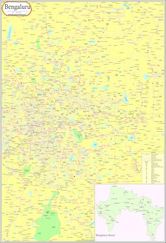Bengaluru Map ( Bangalore Map ) | Laminated | 70 x 100 cm | English