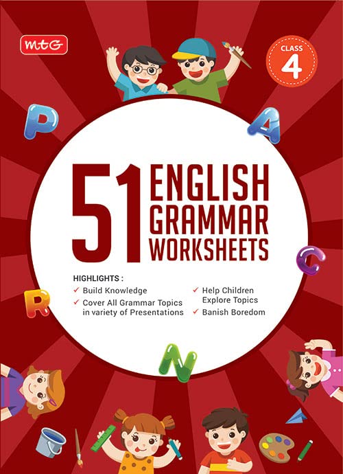MTG 51 English Grammar Worksheets Class 4 – Grammar Work books to practice English concepts in interactive way (Based on CBSE/NCERT)