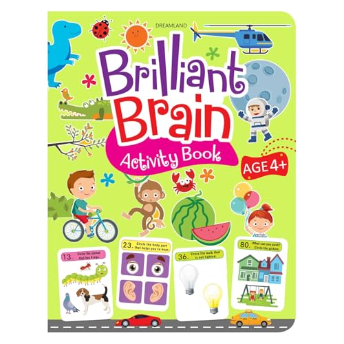 Brilliant Brain Activity Book for Kids Age 4–5 Years with Matching, Colouring, Counting & More | 88 Pages of Educational & Fun Activities for Early Learning