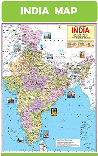 Kerala Map, India & World 47x65 cm (19x26 Inch) Mega Size (3 Charts) - Laminated Early Learning Education Wall Picture Chart | Kerala State, India and World Political Map