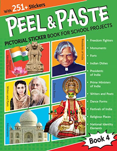 Peel & Paste Pictorial Sticker Book For School Projects Book 4 book cover