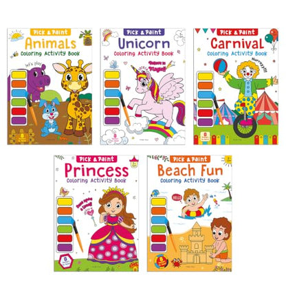 Pick & Paint - Coloring Activity Books for Girls (Pack of 5)