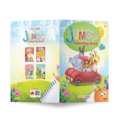 Jumbo Colouring Book - Activity Colouring Book for 3 to 5 years old kids - Gift to children for painting, drawing and colouring with reference guide