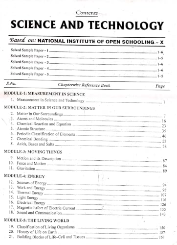 Nios Science & Technology Class 10 Study Guide And Model Paper English Medium(As Per Latest Syllabus)