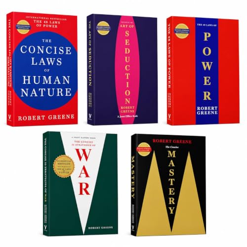 The Concise Laws of Human Nature+Art of Seduction+The 48 Laws of Power+The 33 Strategies of War + Mastery 5 Books Combo Set Paperback Motivation Self Help Collection