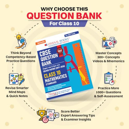 Oswaal CBSE Class 10 Mathematics (Standard) Question Bank | Chapter & Topic-wise Solved Papers (2017-2026) | Based on Latest Syllabus (April 2026) | ... Papers | For 2027 Exam (CBSE Question Papers)