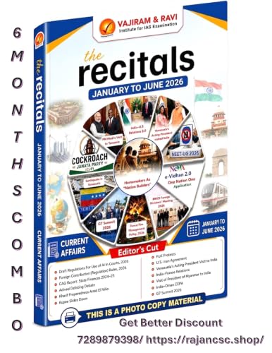 Vajiram & Ravi 'The Recitals' 6 Months Combo (Jan to June 2026) | Monthly Current Affairs with Editor's Cut for UPSC Civil Services Exam [Photocopy Material]