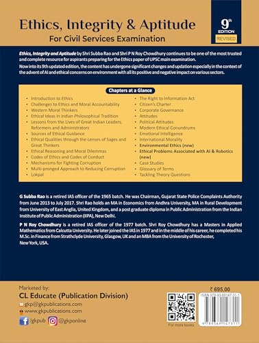 Ethics Integrity Aptitude Book for UPSC IAS Civil Services Mains Examination | GS Paper 4 Prelims Mains | 9th Edition 2025 | Previous Year Solved Papers | G Subba Rao P N Roychowdhury GKP