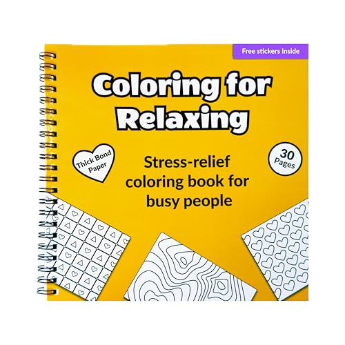 Coloring for Relaxing : Stress-relief premium quality easy coloring book for busy adults | Ages 3 to 70 | Premium 150GSM paper | Thick bond paper