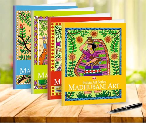 Madhubani Art (Set of 4 Books) | Traditional Indian Folk Art Coloring