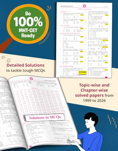 MHT CET Previous Years Questions Papers for 2027 Exam | MHTCET Physics Chemistry Maths 23+ Years PSP 13000+ MCQs | MHTCET Solved Papers 1999-2026 | Includes Study Techniques (Exam Experts)