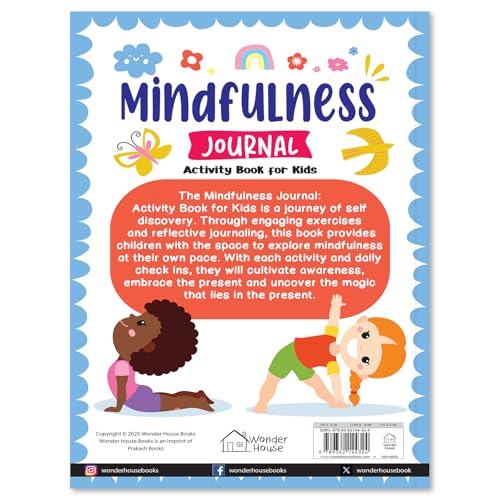 Mindfulness Journal Activity Book For Kids Daily Reflection, Gratitude Prompts, Breathing Exercises & Doodle Space | Ages 6–10 | Build Calm, Focus & Positivity
