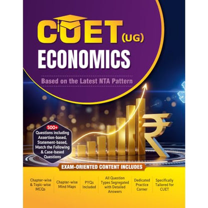PW CUET (UG) Economics 2026 Chapterwise & Topicwise Question Bank with Past Year Questions PYQs and Mock Test | Mind Maps and Practice MCQs