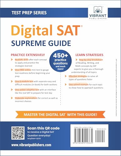 Digital SAT Supreme Guide: Complete Digital SAT Prep Book with Concepts, Strategies, Practice Drills & Full-Length Adaptive Tests to Boost Your 2025-2026 Scores