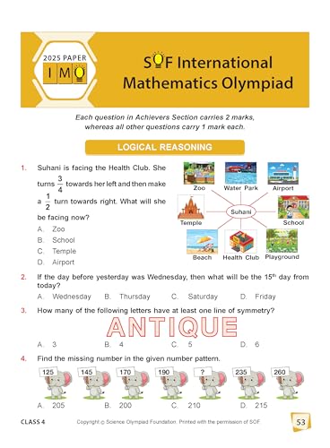 MTG International Mathematics Olympiad (IMO) Workbook Class 4 - Chapter-wise MCQs with Achievers Section - SOF Olympiad Books For 2026-27 Exam