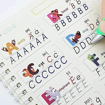 ZOQWEID Magic Practice Copybook (4 BOOK + 1 pen + 10 REFILL) Number Tracing Book for Preschoolers with Pen, Magic Calligraphy Copybook Set(19*13 CM) 2026: ENGLISH