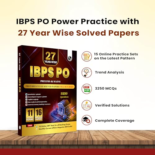 PW IBPS PO 27 Year-wise Prelims & Mains Previous Year Solved Papers Till Oct 2025 with 15 Online CBT Tests for Exam 2026-27 | 3250 PYQs | English Edition