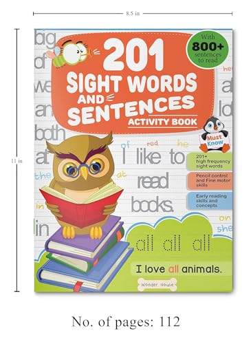 201 Sight Words and Sentences: Activity Book for Children | 800+ Sentences to Read and Practice | Ages 5–8 | 5+ Hours of Learning and Fun