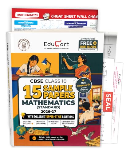 Educart CBSE Sample Paper Class 10 2026-27 Mathematics Standard (with Topper-Style Solutions & Cheat Sheet Wall Chart) For 2027 Exam