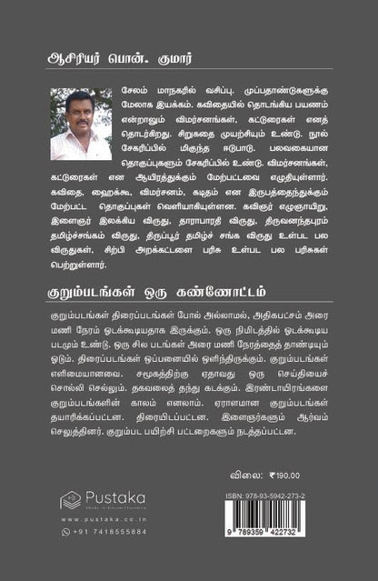 Kurumpadangal Oru Kannottam | Pon. Kumar | Cinema | Tamil | Pustaka