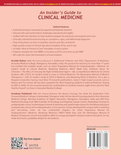An Insider's Guide to Clinical Medicine (Part-1), 3/E for MBBS Students and PG Curriculum | Symptom-Based Clinical Examination, Case Presentation Templates, ECG, X-ray, Spotters and Viva Preparation
