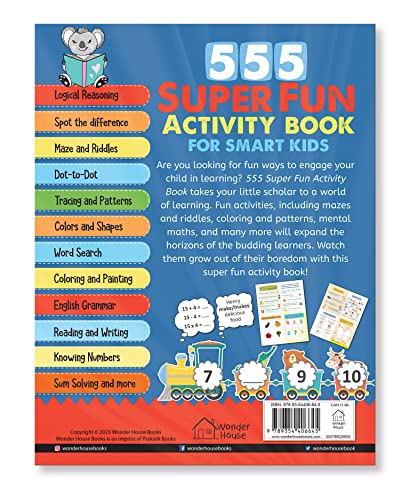 555 Super Fun Activity Book for Smart Kids | Puzzles, Mazes, Word Games & More | Ages 6–10 | 10+ Hours of Brain-Boosting Fun