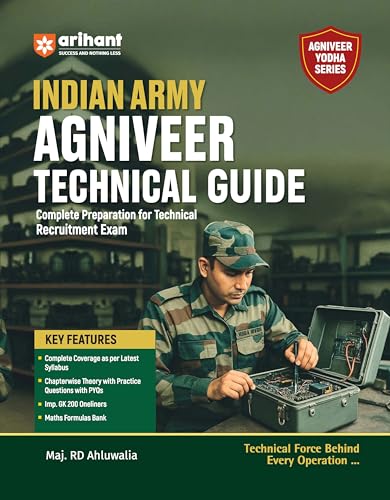 Arihant Indian Army Agniveer Technical Recruitment Exam | Complete Syllabus Coverage, Chapterwise PYQs, Maths Formulas | English Medium
