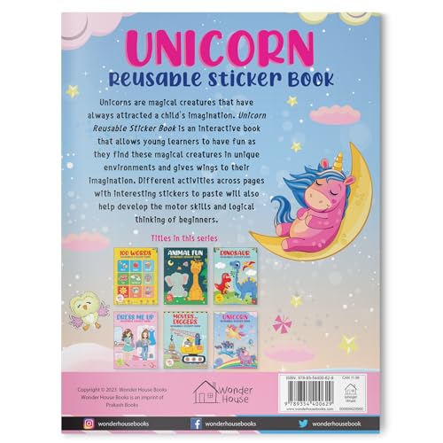 Unicorn Reusable Sticker Book For Children