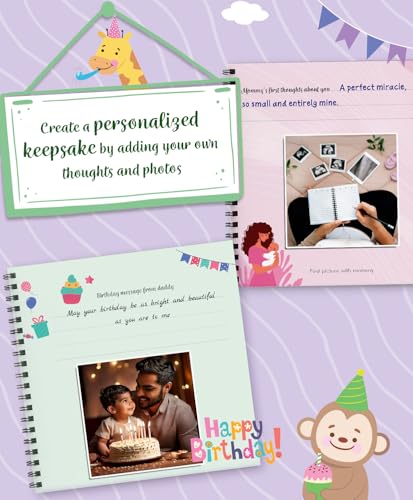 Baby Record Book - Premium Journal for Milestones & Memories with Photo Album for 0-5 Years Baby Girl/Boy | 56 Pages | Best Gift for Pregnancy, Baby Shower Party, New Born & New Parents