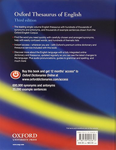OXFORD THESAURUS OF ENGLISH 3E: HB