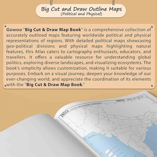BIG CUT & DRAW OUTLINE MAPS POLITICAL & PHYSICAL | Political& Physical outline Map Book for school