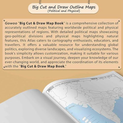 BIG CUT & DRAW OUTLINE MAPS POLITICAL & PHYSICAL | Political& Physical outline Map Book for school