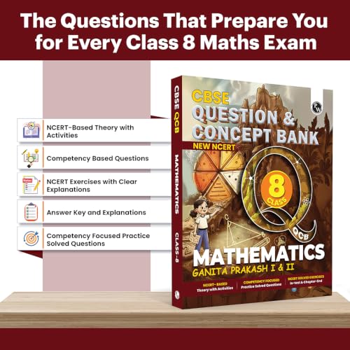 PW Concept & Question Bank Class 8 New NCERT Mathematics (Ganita Prakash I & II) Book for 2026 Exams| NCERT Based Theory & Questions with Solutions | Chapter-wise Practice Questions