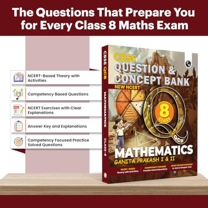 PW Concept & Question Bank Class 8 New NCERT Mathematics (Ganita Prakash I & II) Book for 2026 Exams| NCERT Based Theory & Questions with Solutions | Chapter-wise Practice Questions