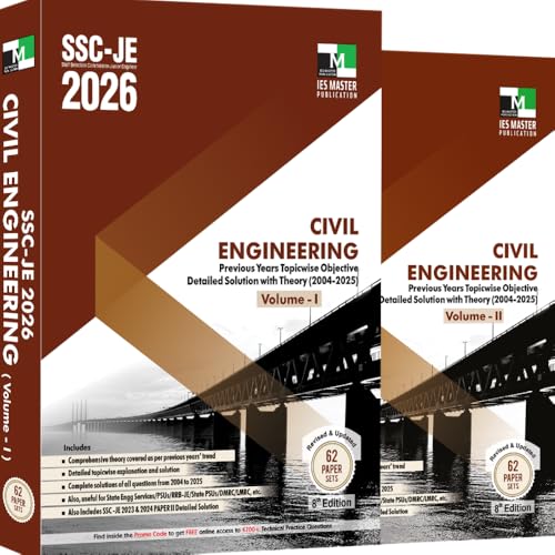 SSC JE CIVIL ENGINEERING PREVIOUS YEARS TOPICWISE OBJECTIVE DETAILED SOLUTION WITH THEORY | 2026-2027 Latest Edition | PYQs