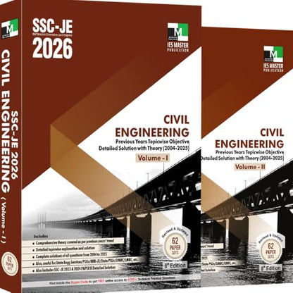 SSC JE CIVIL ENGINEERING PREVIOUS YEARS TOPICWISE OBJECTIVE DETAILED SOLUTION WITH THEORY | 2026-2027 Latest Edition | PYQs