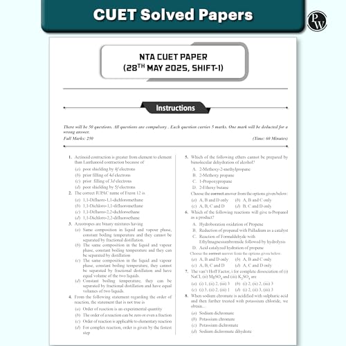 PW CUET UG Entrance Exam Books 2026 – Chemistry | Chapterwise & Topicwise MCQs Question Bank | Theory + Exercises | CUET UG PYQ (2025–2022) | Mock Tests | Latest NTA Pattern