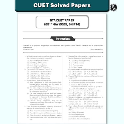 PW CUET UG Entrance Exam Books 2026 – Chemistry | Chapterwise & Topicwise MCQs Question Bank | Theory + Exercises | CUET UG PYQ (2025–2022) | Mock Tests | Latest NTA Pattern