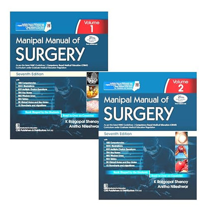 Manipal Manual Of Surgery 7Ed 2 Vol Set (Pb 2025) (Cbme Edition)