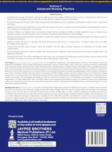 Textbook of Advanced Nursing Practice, 2/E for MSc Nursing Students as per INC Syllabus | Theories, Healthcare Delivery, Genetics, Epidemiology and Evidence-based Practice with PYQs and Flash Cards