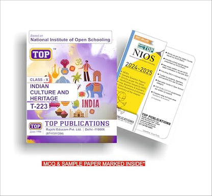 TOP NIOS Indian Culture & Heritage Guide Class 10 (T-223)