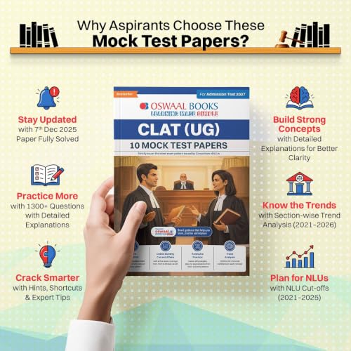 Oswaal CLAT (UG) (Common Law Admission Test) | 10 Mock Test Papers | For 2027 Admission Test