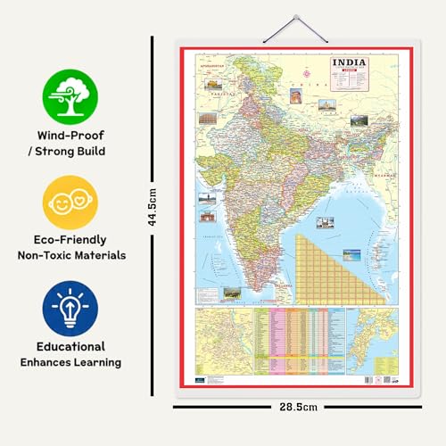 World and India Map Early Learning 30 inch X 20 inch Educational Chart for Kids- Non-Tearable and Waterproof, Double Sides Printed Laminated Chart, ... - Paper Print Wall Chart – 27 November 2025