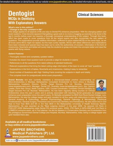 DENTOGIST :MCQS IN DENTISTRY WITH EXPLANATORY ANSWERS CLINICAL SCIENCES