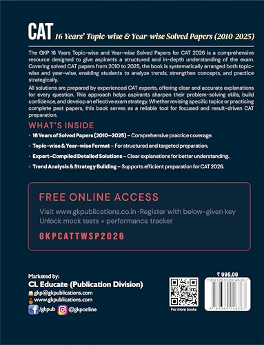 CAT 2026 | 16 Years Topic-Wise & Year-Wise Solved Papers (2010–2025) | PYQ with Detailed Solutions & Trend Analysis | CAT Previous Year Question Bank | By GKP & Gautam Puri