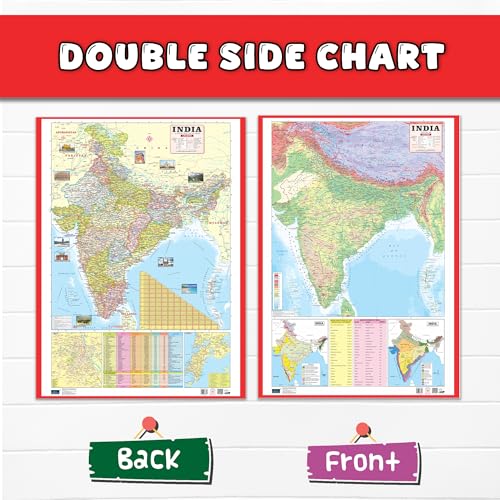 World and India Map Early Learning 30 inch X 20 inch Educational Chart for Kids- Non-Tearable and Waterproof, Double Sides Printed Laminated Chart, ... - Paper Print Wall Chart – 27 November 2025