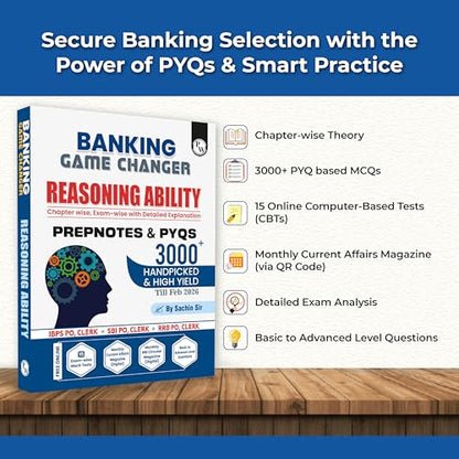 PW Banking Game Changer Reasoning Ability Prepnotes & 3000+ PYQs By Sachin Sir For 2026-27 Exams | Chapterwise Theory with 15 Online CBT Tests | IBPS PO & Clerk, SBI PO & Clerk, RRB PO & Clerk Exams